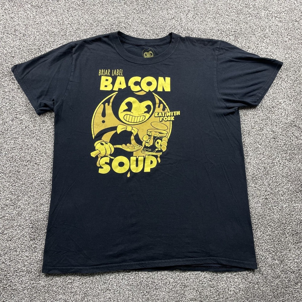 Bendy & The Ink Machine Shirt Size Large Briar‎ Label Bacon Soup